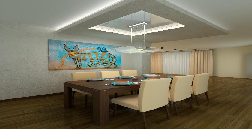 Dining Room Suspended Ceiling in Bedfordshire